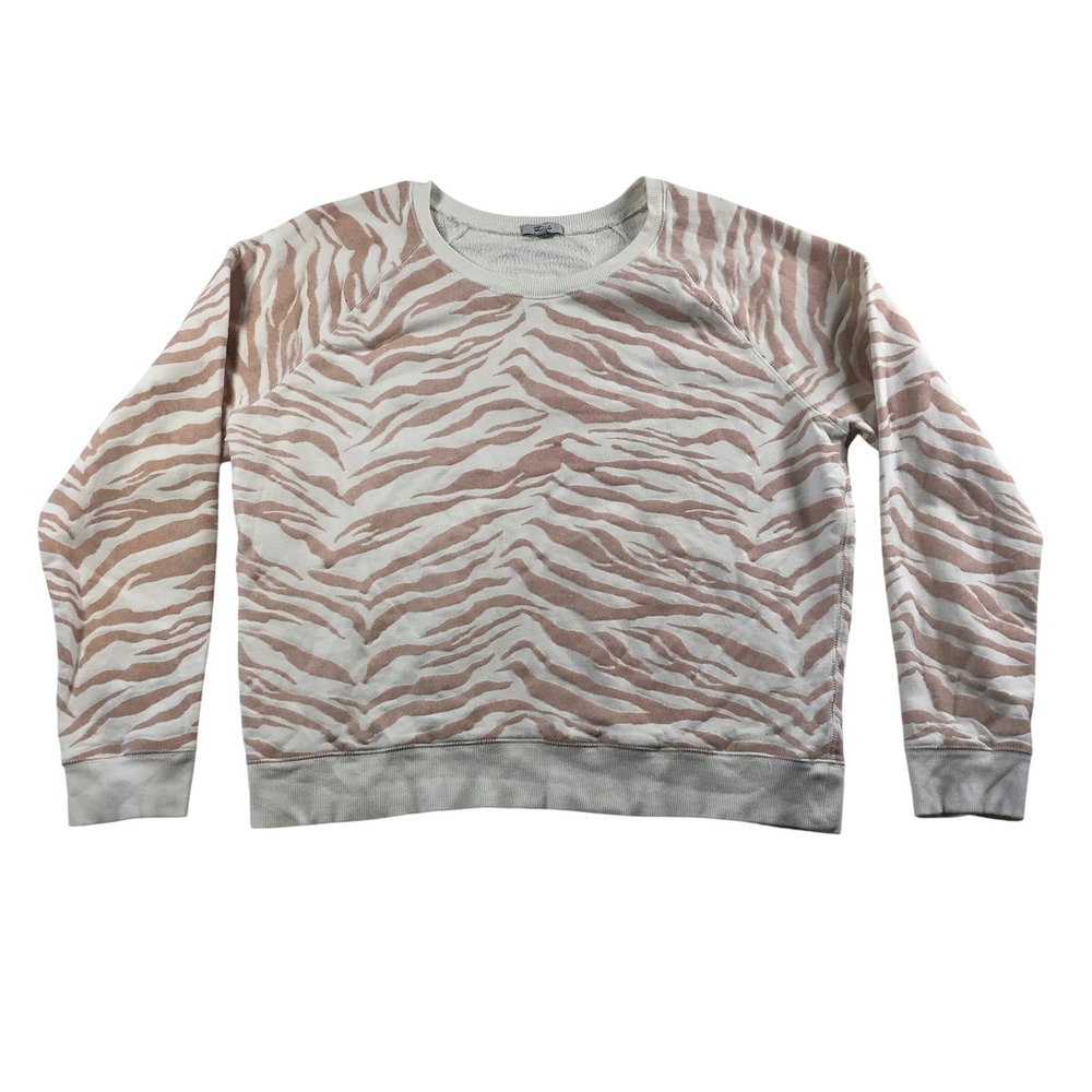 Rails Zebra Print Sweatshirt Pink White Cotton Modal Raglan Pullover Medium